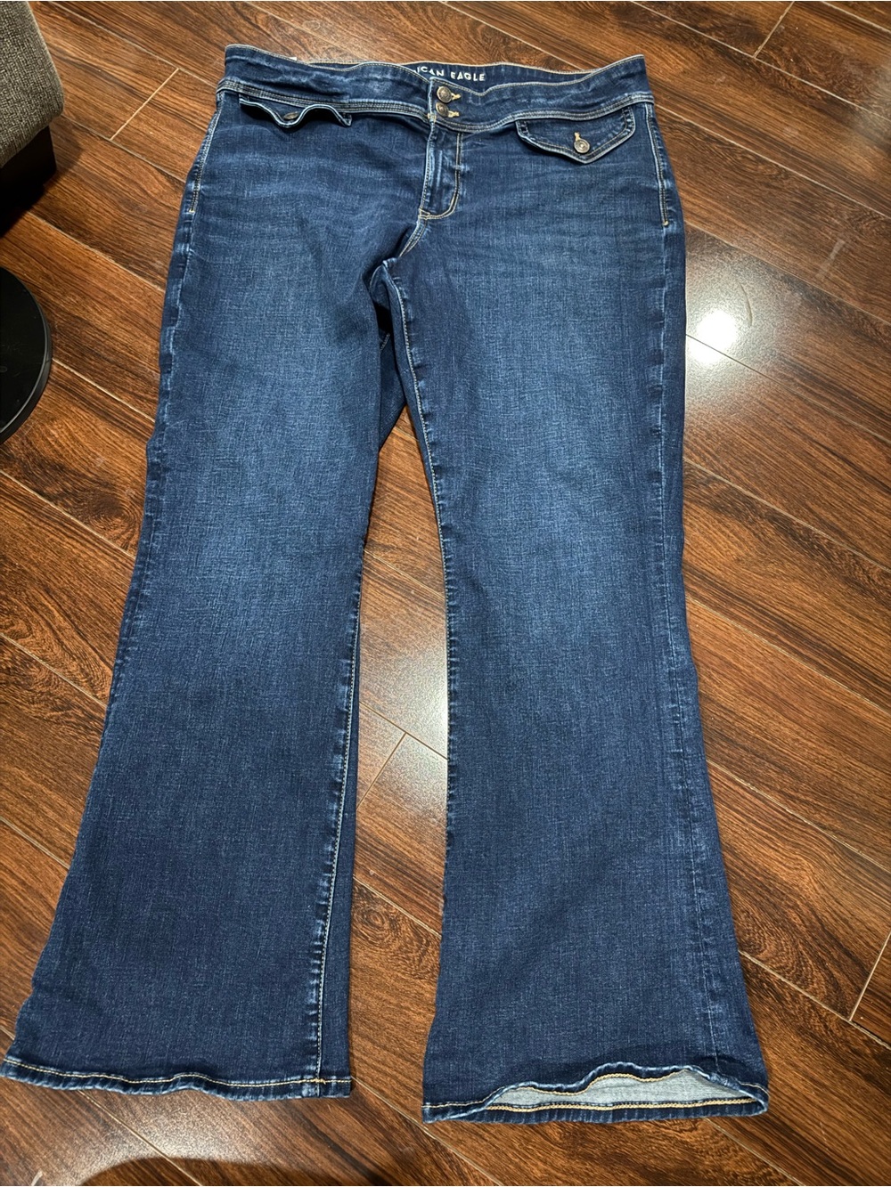 American Eagle Outfitters Women’s Dark Blue denim “ kick boot” size 16 regular